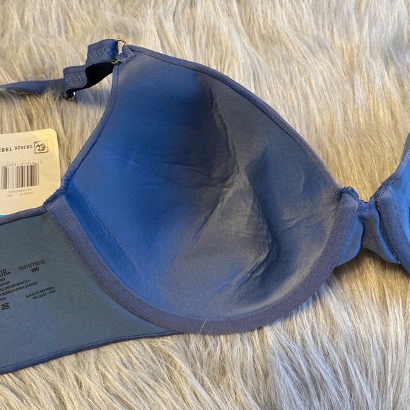 Radiant By Vanity Fair Bra Womens Size 36C Blue Underwire Thin Padding - Picture 6 of 7